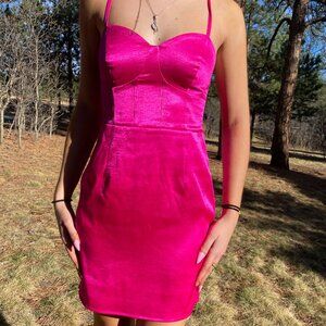 Hot Pink Shiny Dress